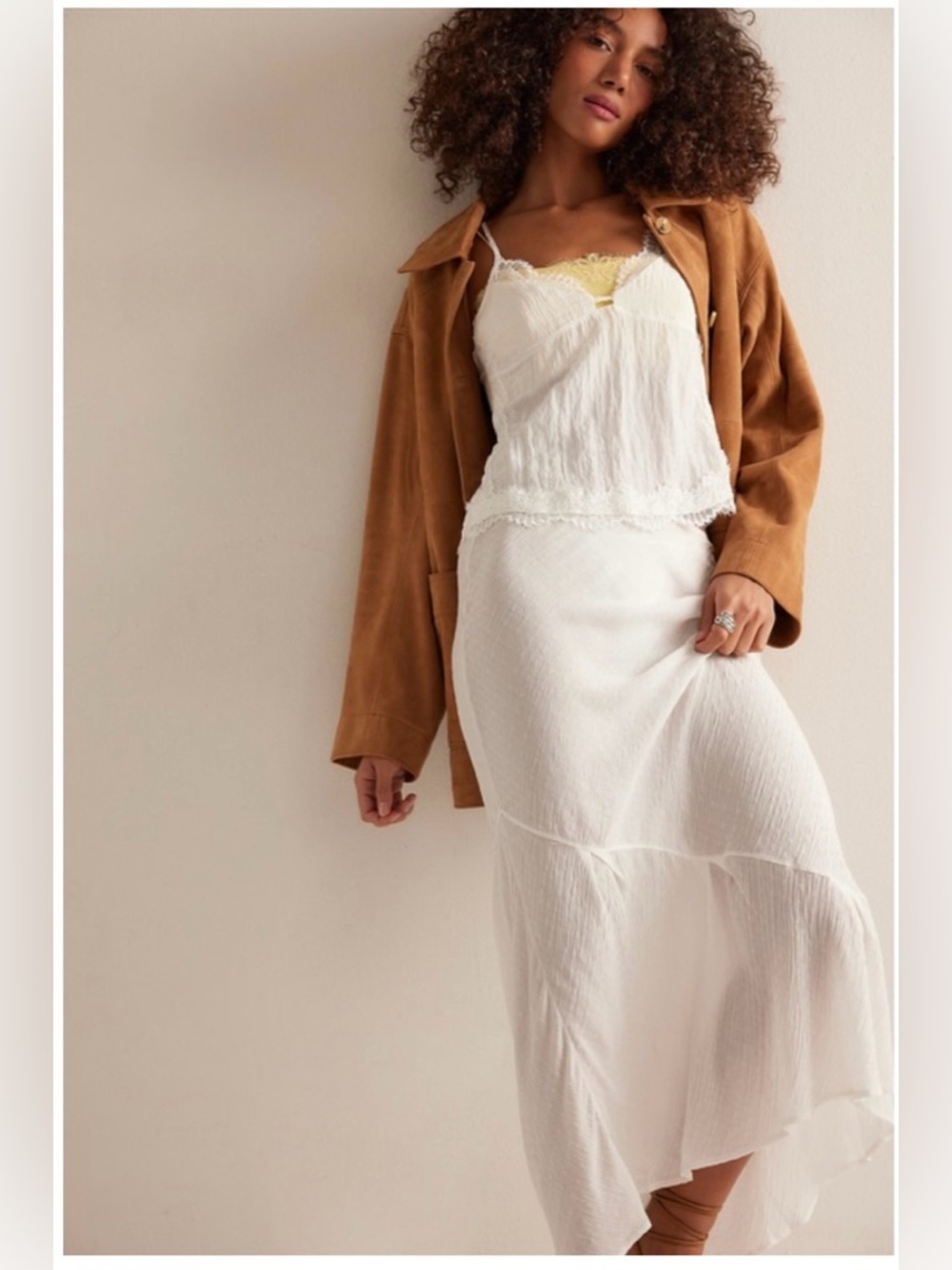 NWT Free People “Sweet on You Bias Slip” Maxi Skirt Size S (12-15” W 33” L)